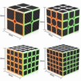 thumbnail image 2 of Juego de 4 piezas de cubos de rompecabezas con pegatinas de fibra de carbono de 2 x 2 x 2, 3 x 3 x 3, 4 x 4 x 4, 5 x 5 x 5, 2 of 2