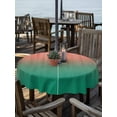 thumbnail image 2 of Outdoor Tablecloths with Umbrella Hole & Zipper, Red Green Ombre Round Tablecloths 60 Inch, Modern Art Gradient Orange Waterproof Table Cloth, Patio/Pool/Picnic Table Covers, 2 of 8