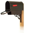 thumbnail image 4 of Special Lite Products TC-FLO-FS-2014-BLK Savannah Curbside Mailbox with Newspaper Tube & Floral Front Single Mailbox Mounting Bracket - Black, 4 of 4