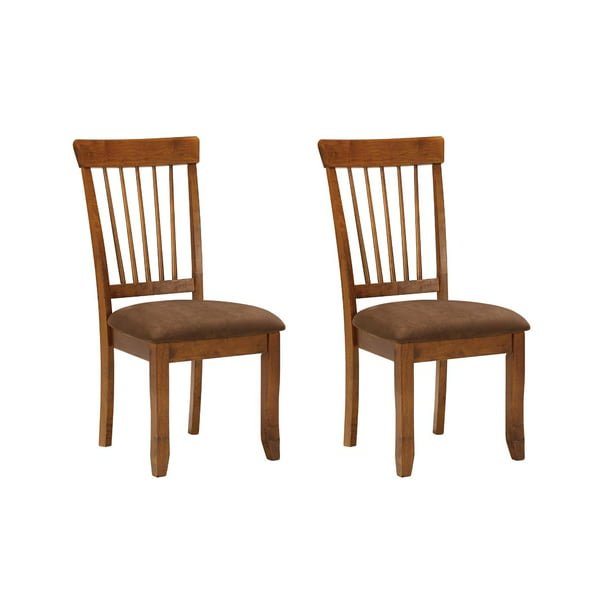 Signature Design By Ashley Berringer Upholstered Dining Chairs Set Of 2 Rustic Brown Walmart Com Walmart Com