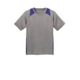 thumbnail image 5 of Sport Tek Teen Unisex Regular Heather Colorblock T-Shirt Vnt He/Purple Small, 5 of 5
