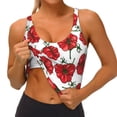 thumbnail image 2 of Sikiie Hand Drawn Tomatoes Print Strappy Sports Bra for Women Padded Push Up Sports Bra Athletic Running Sports Bra Workout Bra Yoga Bra, 2 of 5