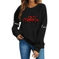 thumbnail image 4 of Womens Valentine's Day Graphic Sweatshirt Oversized Love Truck with Hearts Soft Fleece Pullover Black Casual Holiday Gift,Size XL, 4 of 6