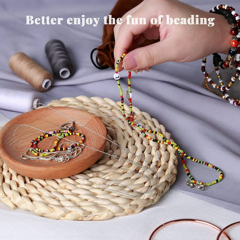 Bead Spinner for Jewelry Making, Effortless Rotating Wooden Bracelet Spinner  with 50 Letter Beads, 3000 Seed Beads, 2 Big Eye Beading Needles for Making  Seed Clay Beads Waist, Bracelets 