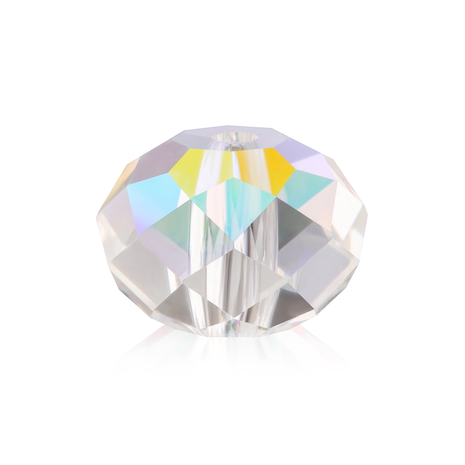 288 Pieces (6mm) Crystal AB | Preciosa Glass Bellatrix Faceted Rondelle Beads