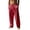 Red_CN14, variant on Resicozy Men's Linen Pants Beach Casual Cotton Summer Lightweight Elastic Waist Drawstring with Pockets Saffron M