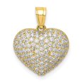 thumbnail image 1 of Quality Gold 10C1442 10K Yellow Gold CZ Micro Pave Heart Pendant, 1 of 1