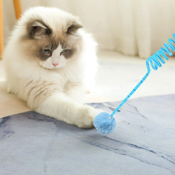 Juguete colgante de colores para gatos con cascabeles de LisbinxHome, ideal para colgar en la puerta. Juguete interactivo divertido y entretenido para gatos. Bola de pelusa.