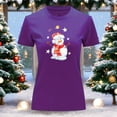 thumbnail image 3 of Playera Blusa Con Estampado De Muñeco De Nieve Navidad Color Morado Talla Mediana Marca Emil SaEs, 3 of 4