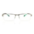thumbnail image 3 of Half Frame PHOTOCHROMIC Rectangle Gray Reading Glasses 1.50 for Men, Half Rimless Presbyopic Glasses Outdoor Metal Sunglasses Readers +1.50 UV, 3 of 6