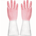 thumbnail image 4 of Professional Cleaning Gloves (1-Pair) - Extra Long Rubber Dishwashing Gloves for Kitchen & Bathroom | Latex-Free & Hypoallergenic | Commercial Grade Protection (L, Pink), 4 of 5