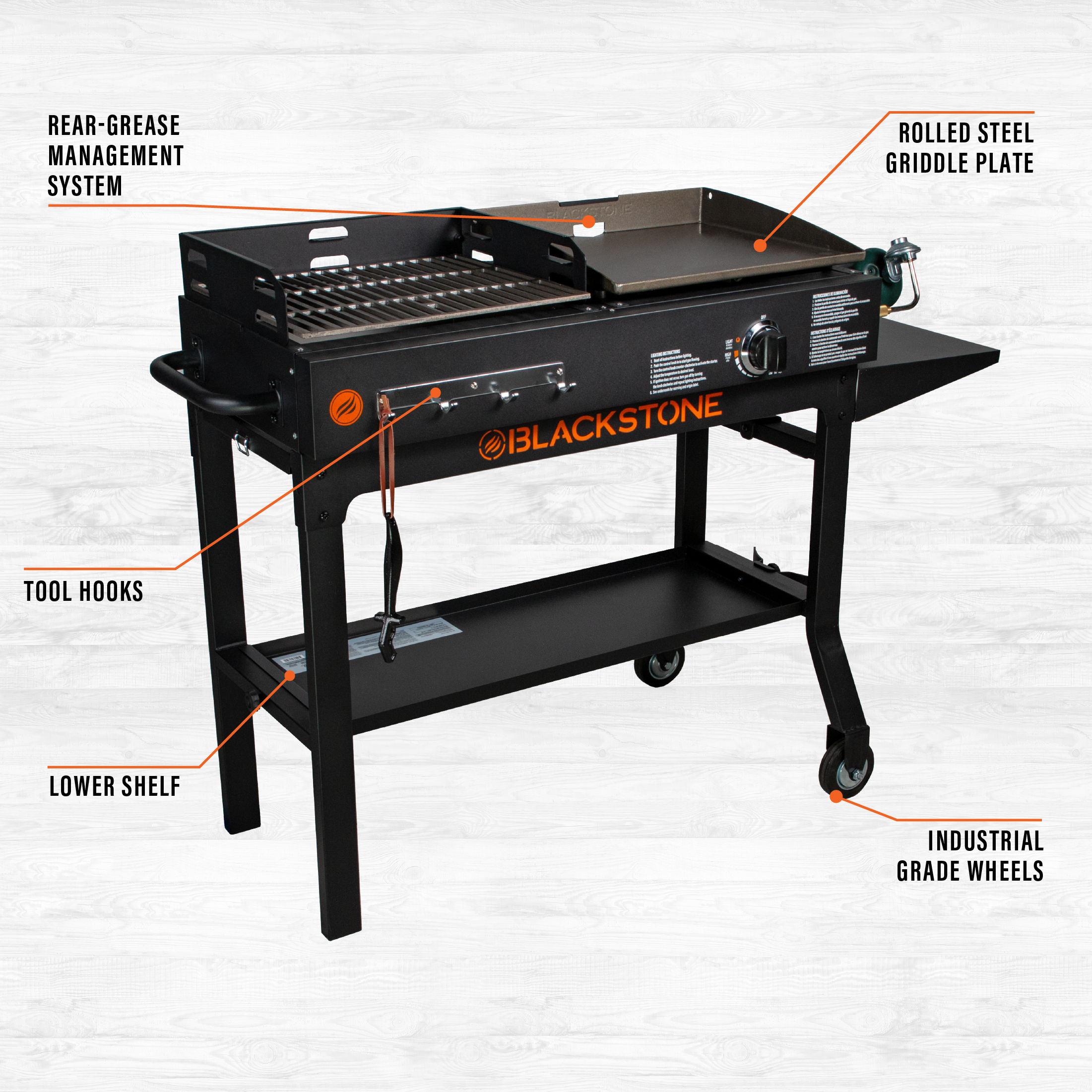 Blackstone Duo 17" Propane Griddle and Charcoal Grill Combo - image 5 of 14
