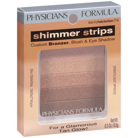 Physicians Formula Shimmer Strips Custom Bronzer, Blush and Eye Shadow, Waikiki Strip Peach Glow