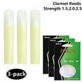 thumbnail image 2 of Synthetic Resin Clarinet Reed 3-pack Clarinet Reeds Resin Reeds Strength 1.5,2.0,2.5 Saxophone Tool Parts Replacement Strength 2.0, 2 of 6