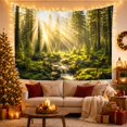 thumbnail image 3 of Mountain Lake Drenched with Forest Rocky Peaks Through, Mystical Fantasy for Space Lovers, Galaxy Room Decor, Thanksgiving Hostess Gift, Tapestry Wall Hanging for Bedroom and Dorm, 3 of 7