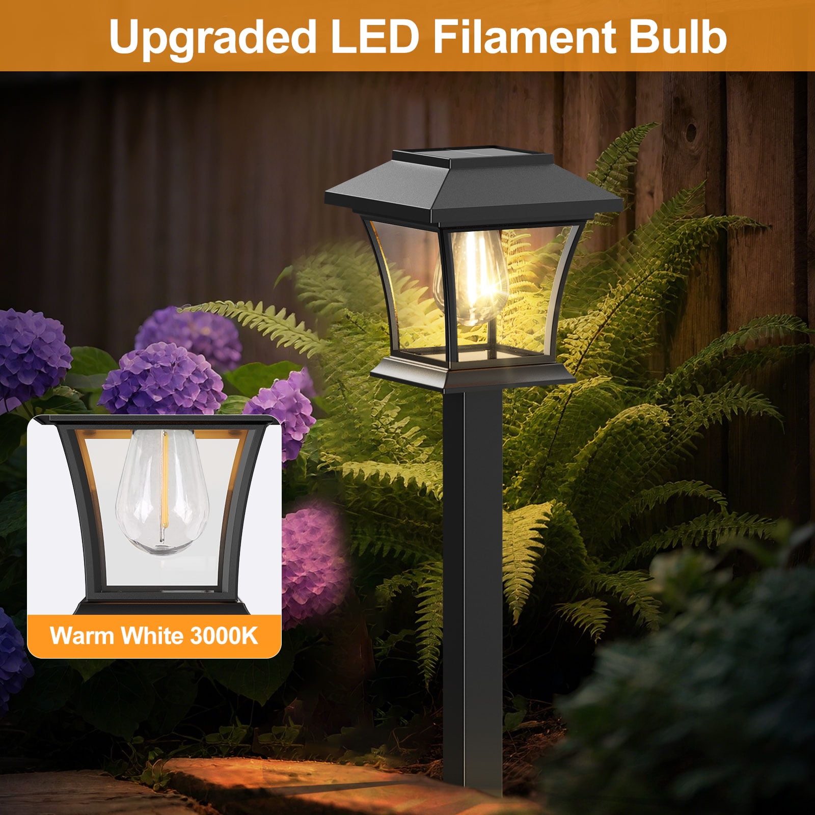 12 Pack Solar Lights Outdoor for Garden Walkway Pathway Lawn Yard Decorative Landscape Lighting. (Warm White, 12)