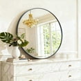 thumbnail image 5 of 24 Inch Black Round Wall Mirror with Metal Frame, Bathroom Round Mirror for Over Sink, Bathroom, Entryway, Bedroom, Vanity, 5 of 7