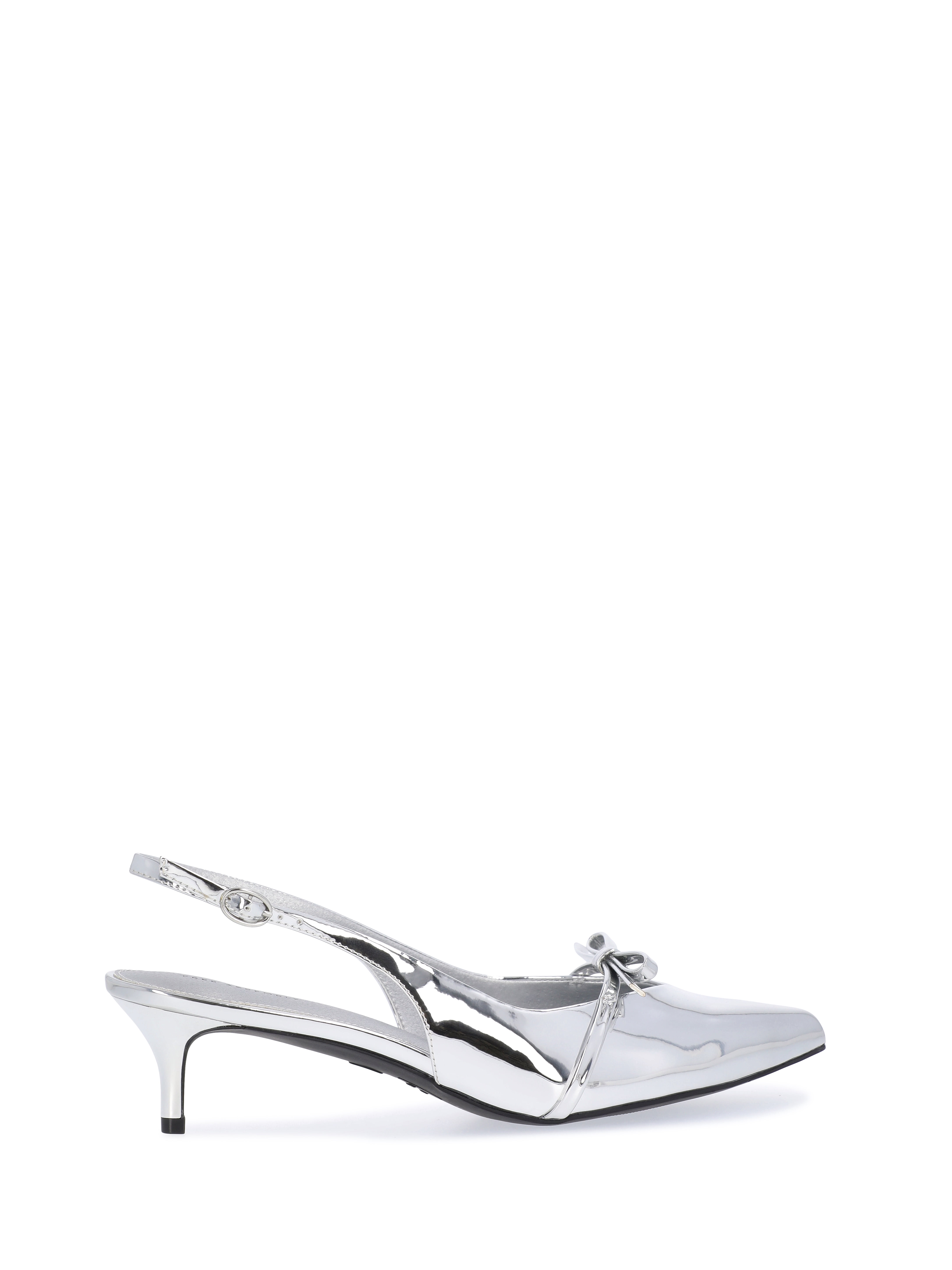 Free Assembly Women's Slingback Kitten Heel Shoes with Bow