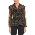 thumbnail image 1 of Blusa Campesina Ditsy Manor Vince Camuto para mujer negro extragrande, 1 of 1