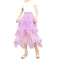 thumbnail image 3 of Caoirhny Women Layered Tulle Long Skirt, Fashion High Waist Solid Color Frill Trim Ruffle Midi Skirt, 3 of 9