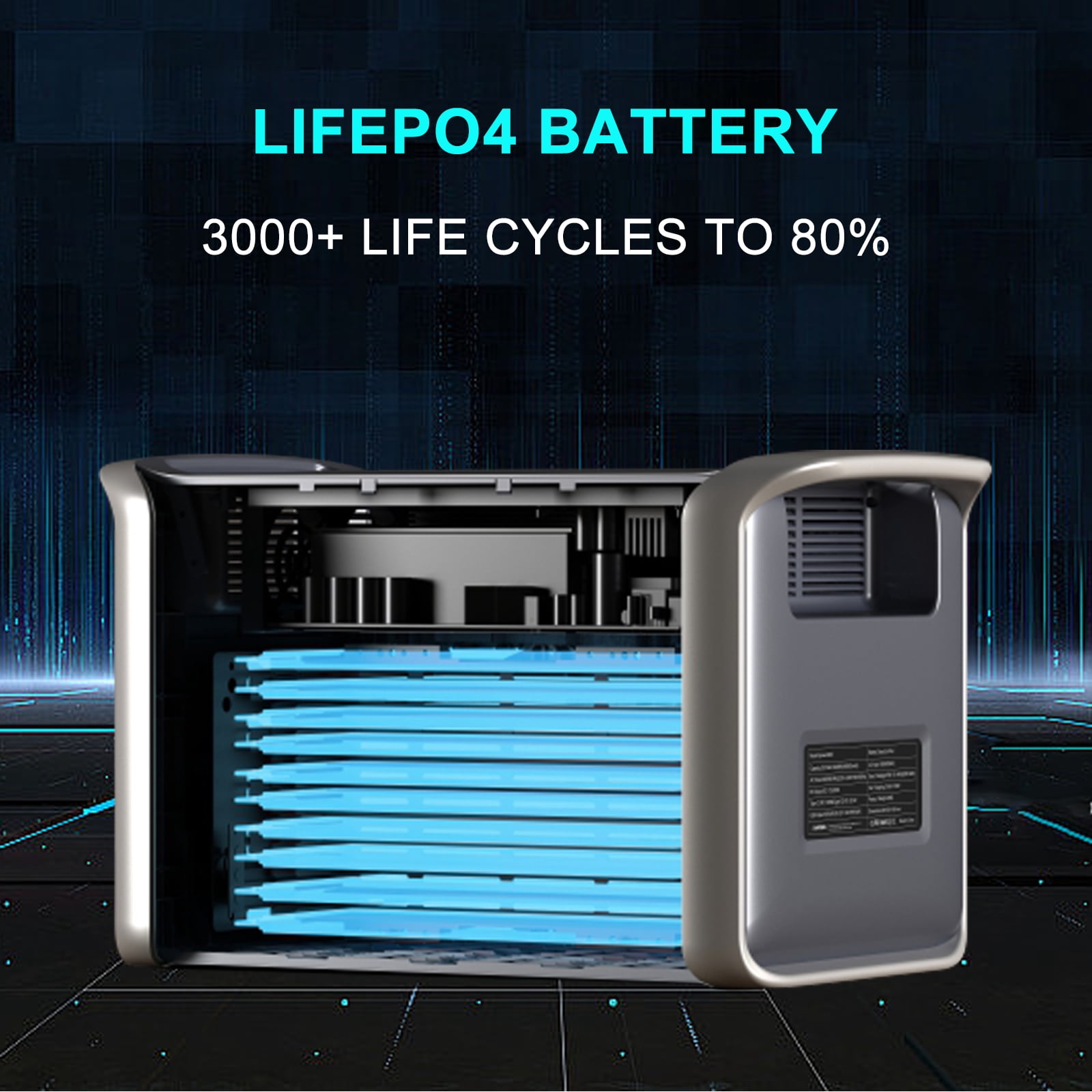 Ctolity 2400W Portable Power Station 2048Wh 640000mAh Outdoor Solar Generator for Camping