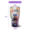 thumbnail image 5 of Watercolor Hello Winter Rottweiler Chill Christmas Welcome 30oz Stainless Steel Tumbler Insulated Cup with Lid Rottie Dog Lover Gifts Idea - 00016, 5 of 5