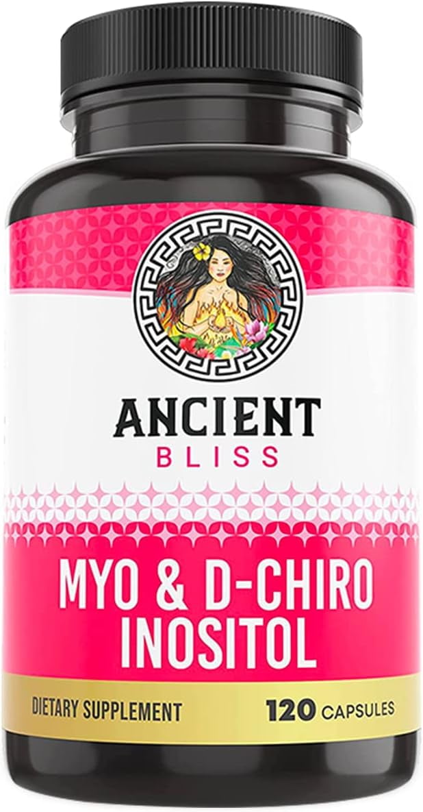 Ancient Bliss Myo & D-Chiro Inositol Supplement Pills, Helps in Ovarian Function Support for Women, dispose of sugar, 2050mg per Serving, 120 Capsules