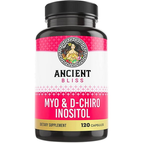 Ancient Bliss Myo & D-Chiro Inositol Supplement Pills, Helps in Ovarian Function Support for Women, dispose of sugar, 2050mg per Serving, 120 Capsules