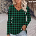 thumbnail image 2 of Soft T Shirts for Women Long Sleeve V Neck Plain Tshirts Casual Loose Fit Tunic Tops Spring Fall Basic Tees (X-Large, Army Green 01), 2 of 5