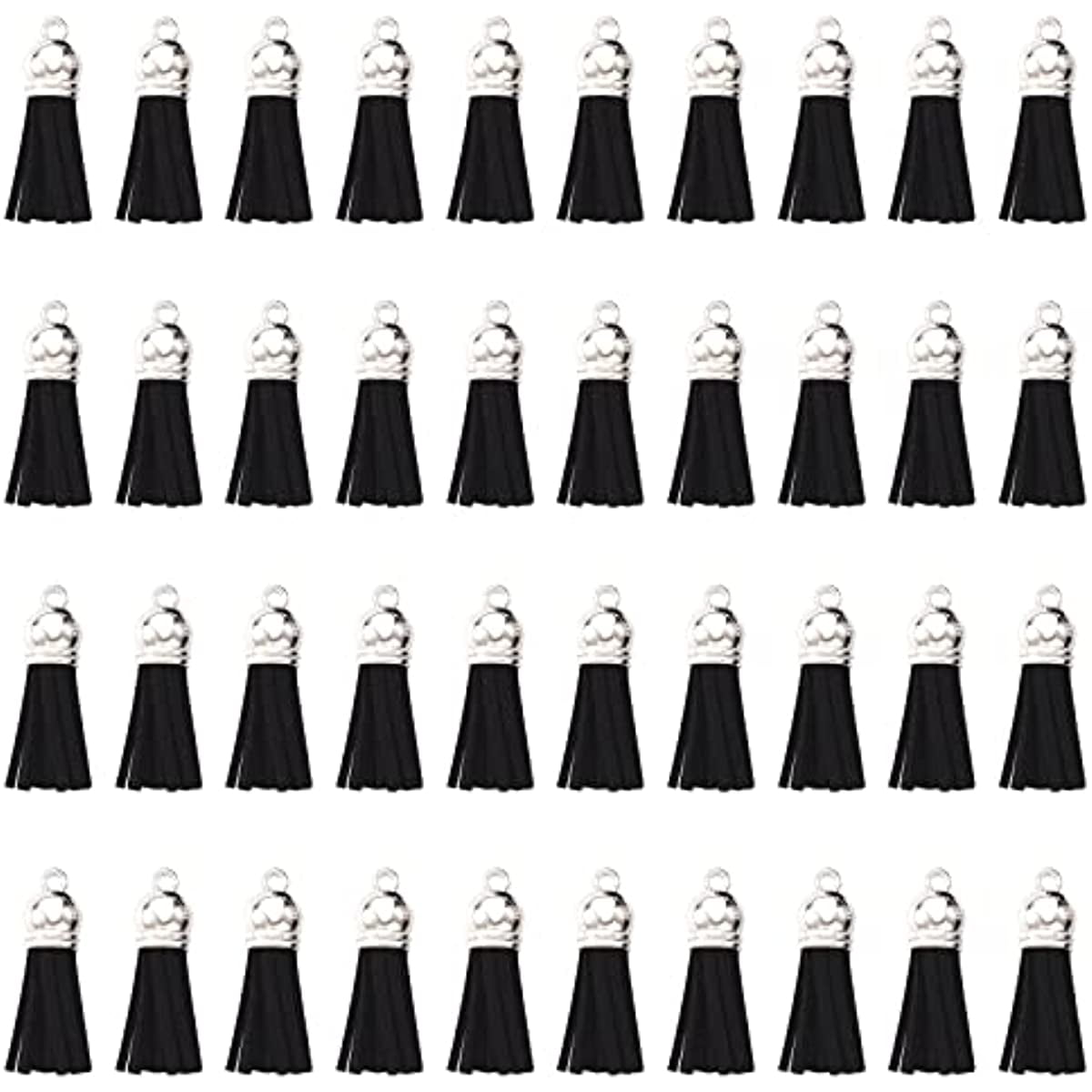 100Pcs Faux Suede Tassel Pendant Tassels Leather Charms Bulk Keyring