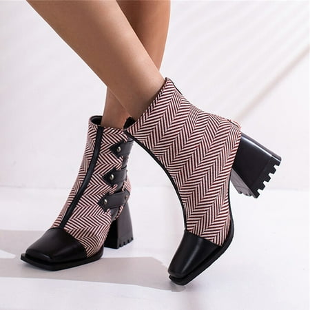 

Akiihool Boots for Women With Heel Cowboy Boots for Women Pointy Toe Pull On Wide Calf Embroidered Western Cowgirl Knee High Boots (Red 7)