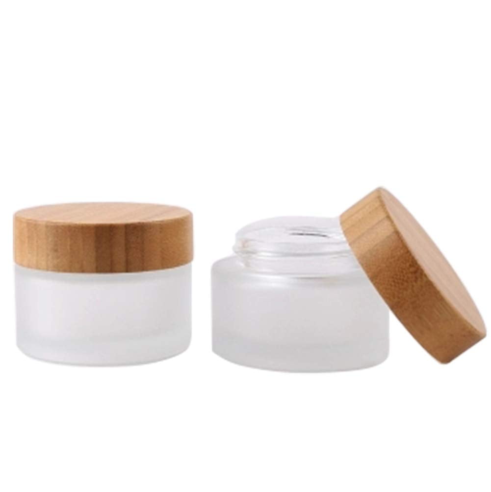 Download 2 Pack 50ml 1 7oz Frosted Glass Cosmetic Cream Jar Bottle Refillable Glass Face Cream Pot Cosmetics Container With Bamboo Lids And Inner Liners For Travel Diy Sample Eyeshadow Essential Oils Walmart Com