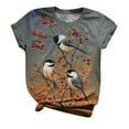 thumbnail image 1 of T-Shirt à Manches Courtes à Manches Courtes pour Femmes Imprimé Animal à Col Rond Tee-Shirt à Manches Courtes, 1 of 4