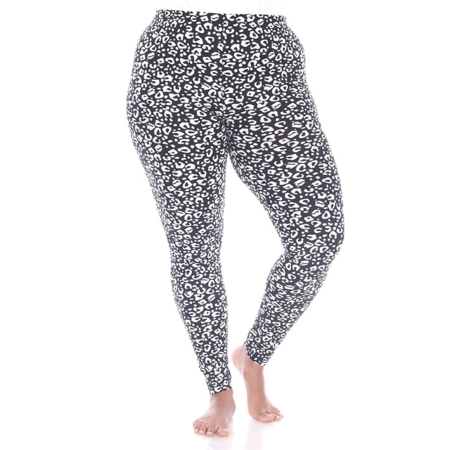 White Mark Leggings Léopard Super Doux pour Femmes