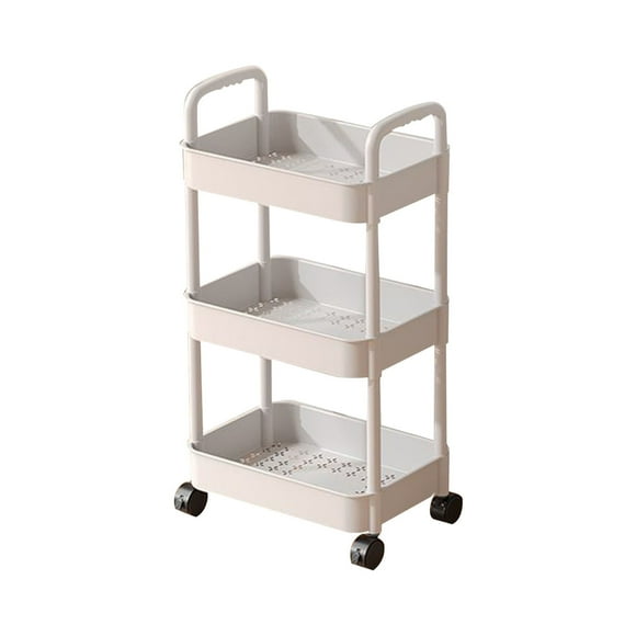 3-Tier Rolling Storage Cart with Wheels- Plastic Multi-Room Organizer for Kitchen- Living Room-Office -Bathroom Kitchen Organizer and Storage