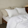 thumbnail image 6 of Simple&Opulence 100% Washed Linen Duvet Cover Set Queen 88"x92" - 3 Pieces Soft Farmhouse Comforter Cover Set Double Embroidered with Button Closure - 1 Duvet Cover and 2 Pillowshams (White, Queen), 6 of 7