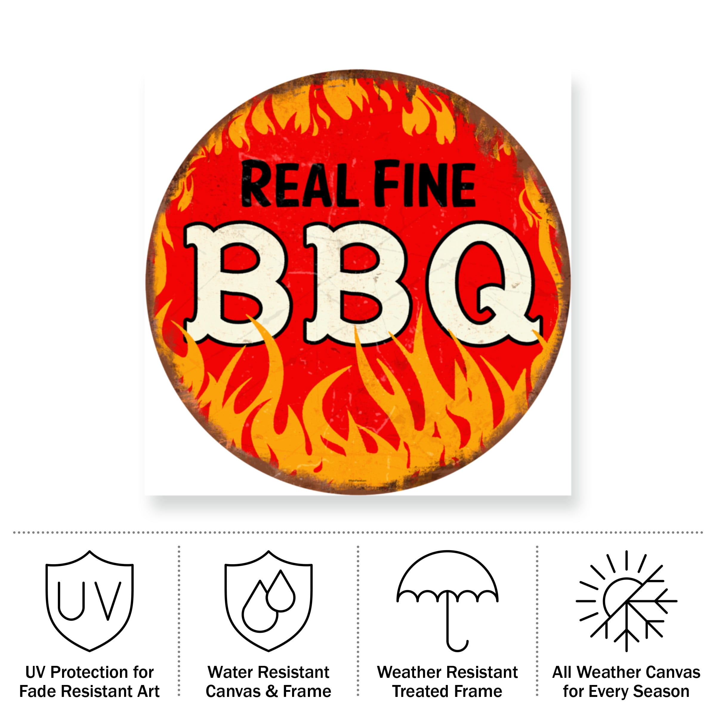 RetroPlanet 'BBQ Round' Outdoor All-Weather Wall Decor