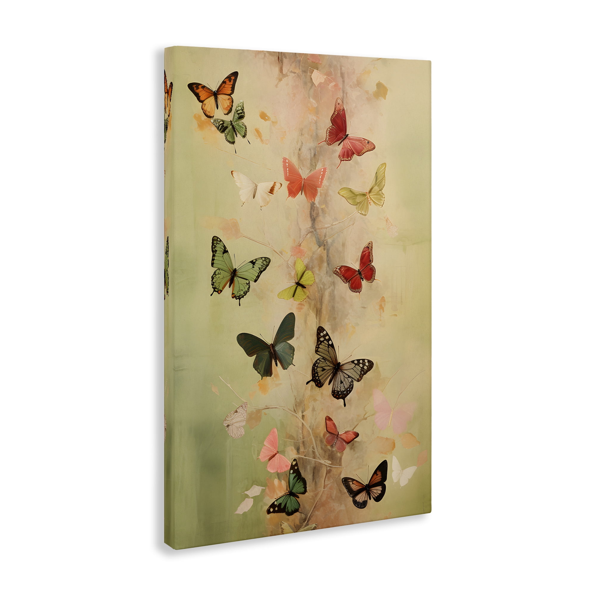 Stupell Industries Fluttering Butterfly Array Animals & Insects Painting Gallery Wrapped Canvas Art Print Wall Art, 24 x 36