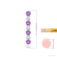 thumbnail image 2 of ANGARA Natural 0.8 Ct. Amethyst with Diamond Hoops Earrings in 14K White Gold for Women, 2 of 7