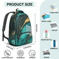 thumbnail image 5 of Teal Gold Marble Backpack for School,Cute School Bag,Schoolbag with Adjustable Shoulder Straps & Padded Back,16.9 Inch, 5 of 5