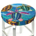 thumbnail image 3 of Kll Little Sea Turtles Round Bar Chair Cushion Cover 13 Inch,Bar Stool Protector With Elastic, Soft Washable, 3 of 7