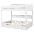 thumbnail image 6 of Euroco Wood Full over Full Bunk Bed with Storage Shelves and Trundle, White, 6 of 9