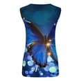 thumbnail image 4 of UPPADA Button Down Tank Tops for Women Cute Floral Print Tunic Tops V Neck Sleeveless Tank Tops Summer Comfy Loose Fit Shirts Dressy Casual Going Out Outfit,XXL Dark Blue Tank Tops, 4 of 5