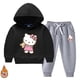 thumbnail image 2 of Hello Kitty suéter con capucha para niños + pantalones traje de otoño e invierno para niñas más ropa deportiva y de ocio cálida de terciopelo para niños, 2 of 5
