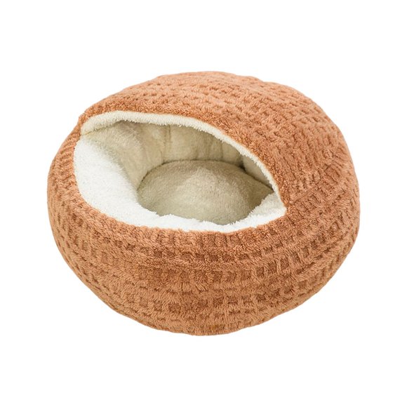Cama cueva cálida de felpa para gatos de interior, nido grueso de invierno para mascotas, antideslizante, autocalentable, resistente al frío, para
