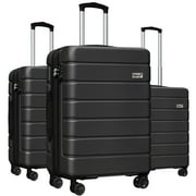 Keytang Lightweight Hardside Expandable Spinner Wheels Luggage Suitcase W/TSA Lock 3-Piece SetBlack