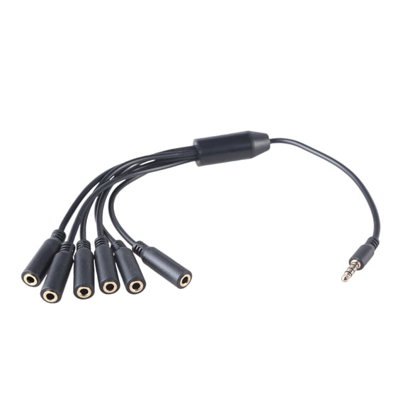 1 in 3/4/5/6 Out 3.5mm Cord Male to Female Stereo Converters Wire Splitter Cable 4-Section for Headphones