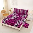 thumbnail image 2 of Erosebridal Black Pink White Cheetah Print Queen Sheet Sets 4 Pieces For Teens Adults,Abstract Animal Print Bed Set, 2 of 5