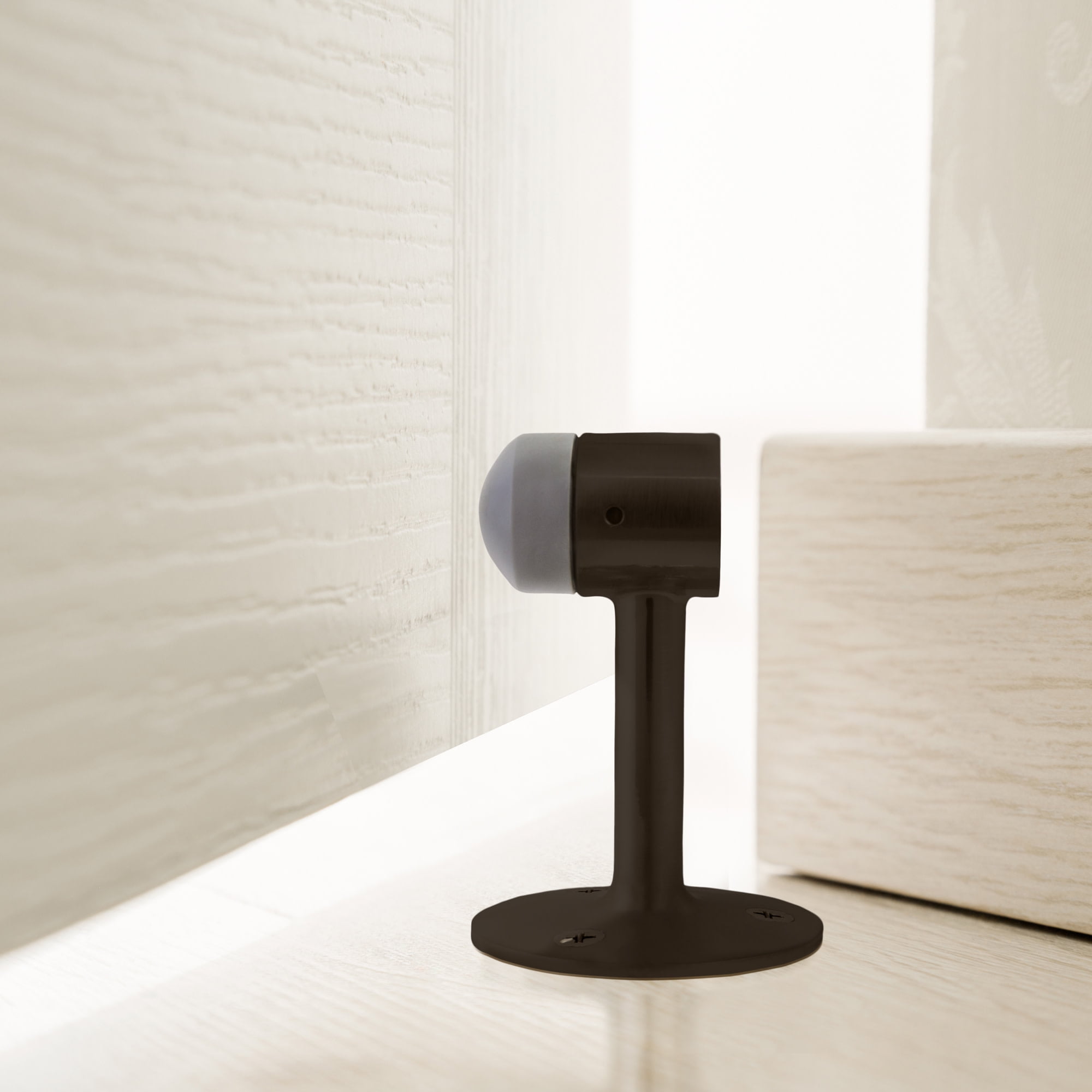 Design House 2-Pack Gooseneck Door Stop Wall Protect with Rubber Tip, Oil Rubbed Bronze