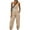Beige, variant on XWSHYW Womens Jumpsuits and Rompers Plus Size Sleeveless Solid Color Pants Leisure Loose Fit Comfort Waist Long Jumpsuits